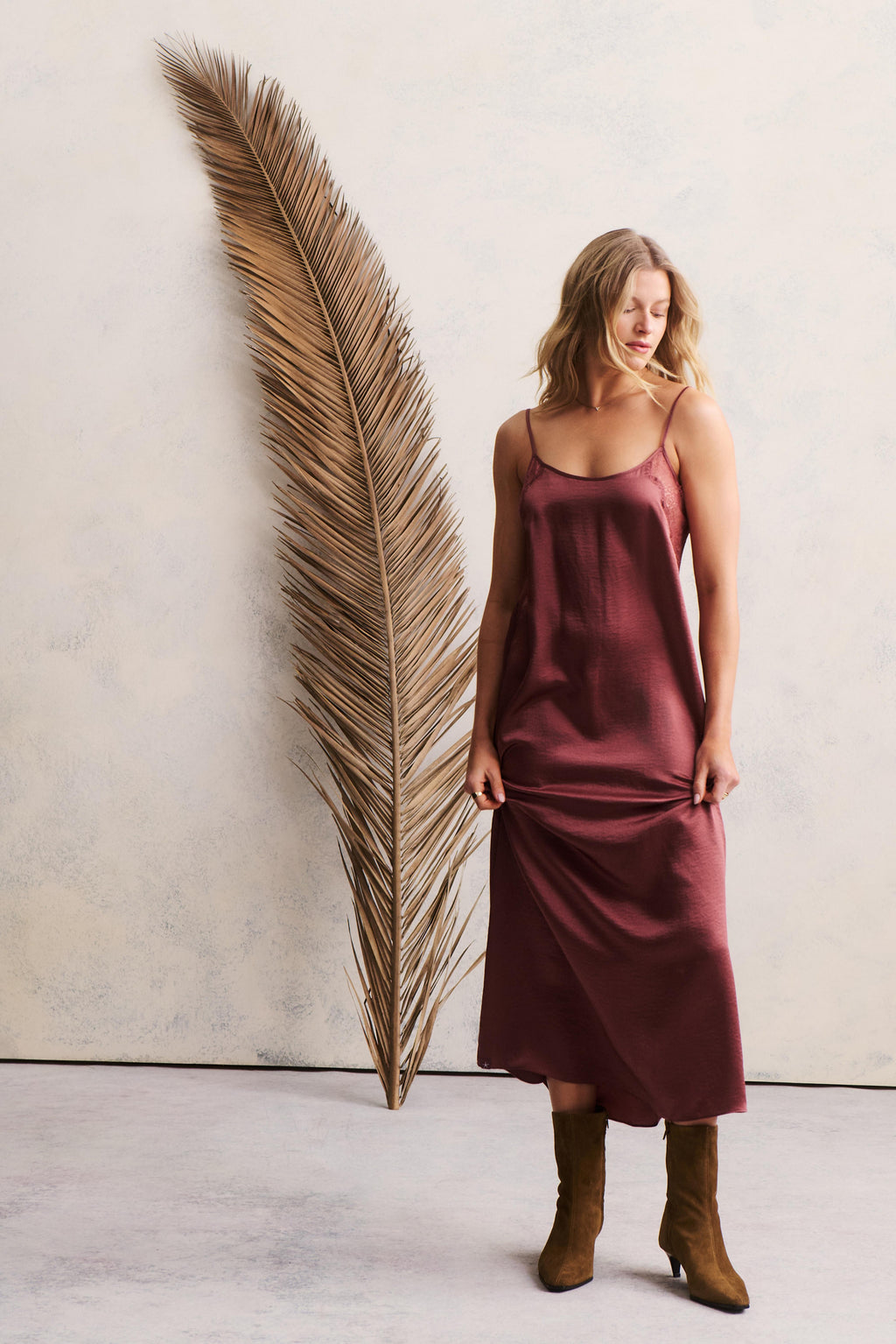 Liquid Satin Lace Slip Dress