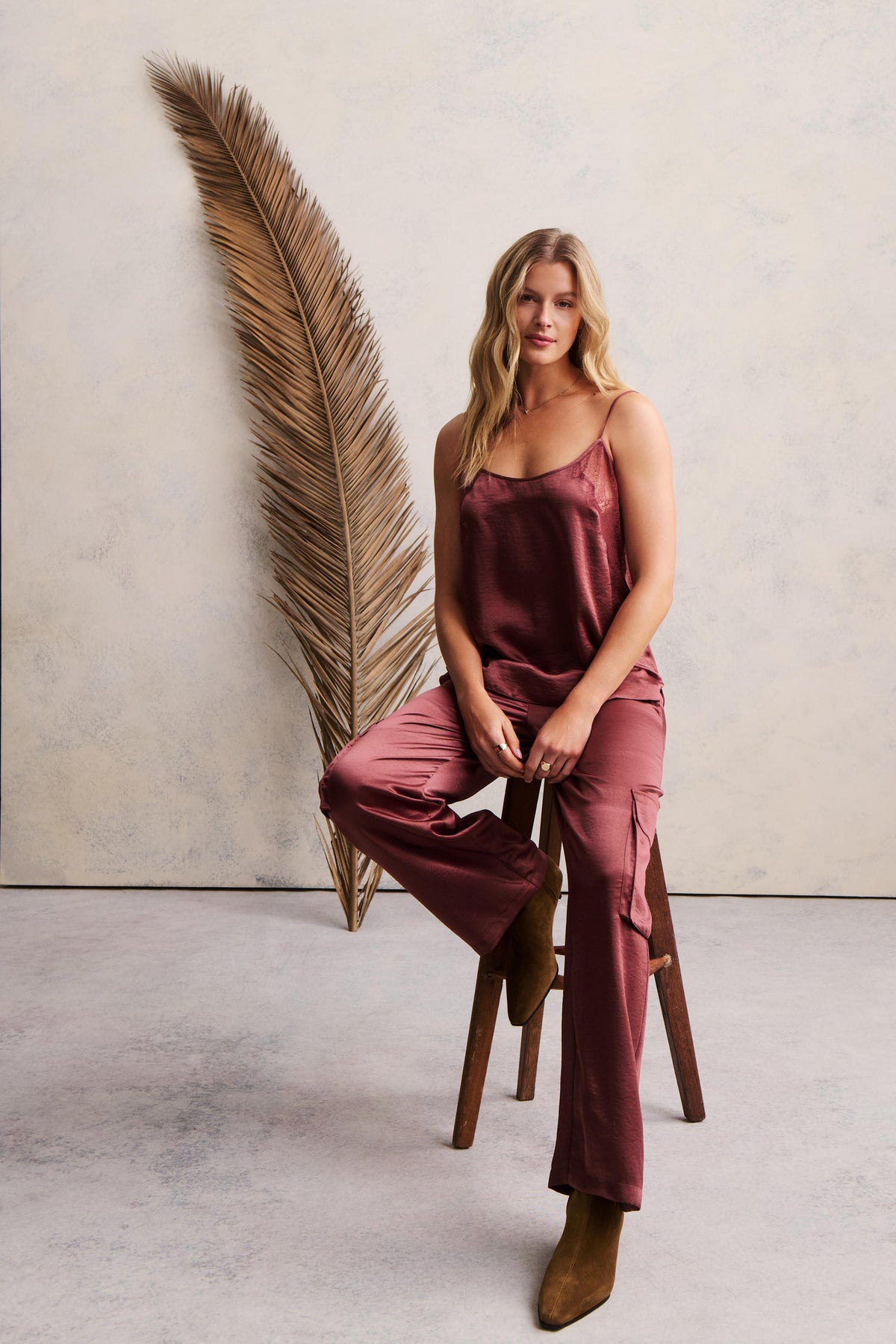 Liquid Satin Wide Leg Cargo Pant