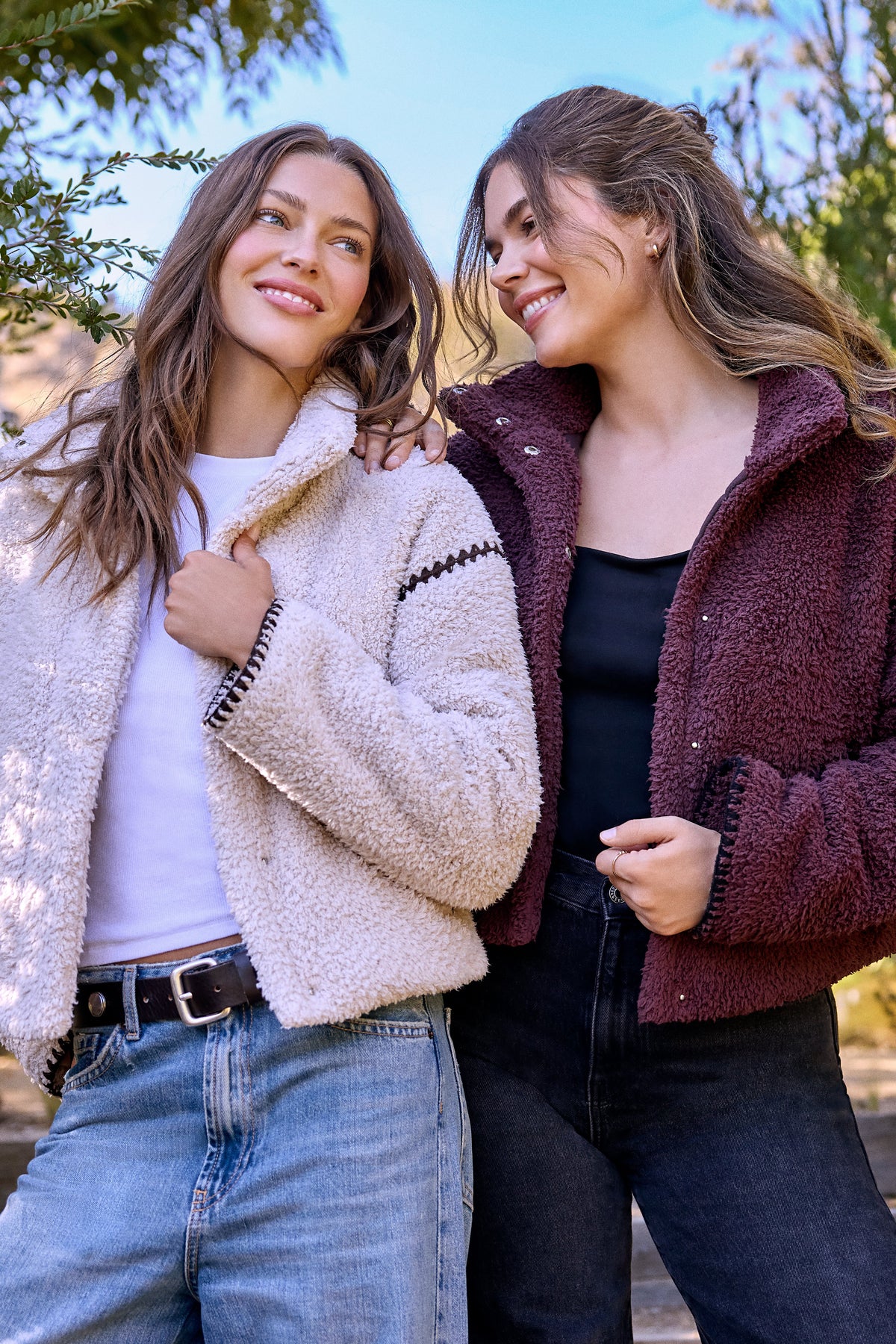Brushed CozyChic® Blanket Stitch Puffer Jacket
