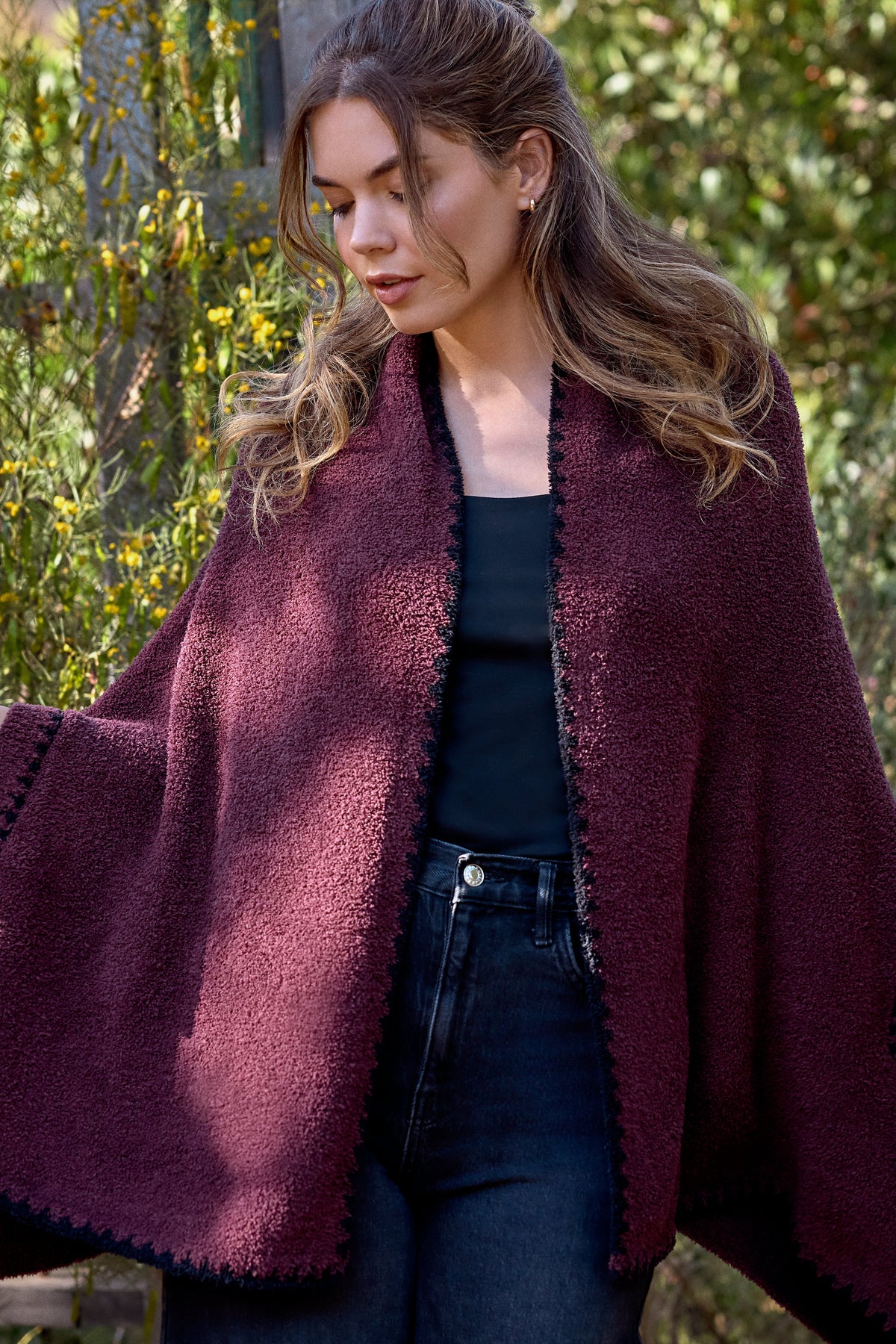 CozyChic® Blanket Stitch Wrap