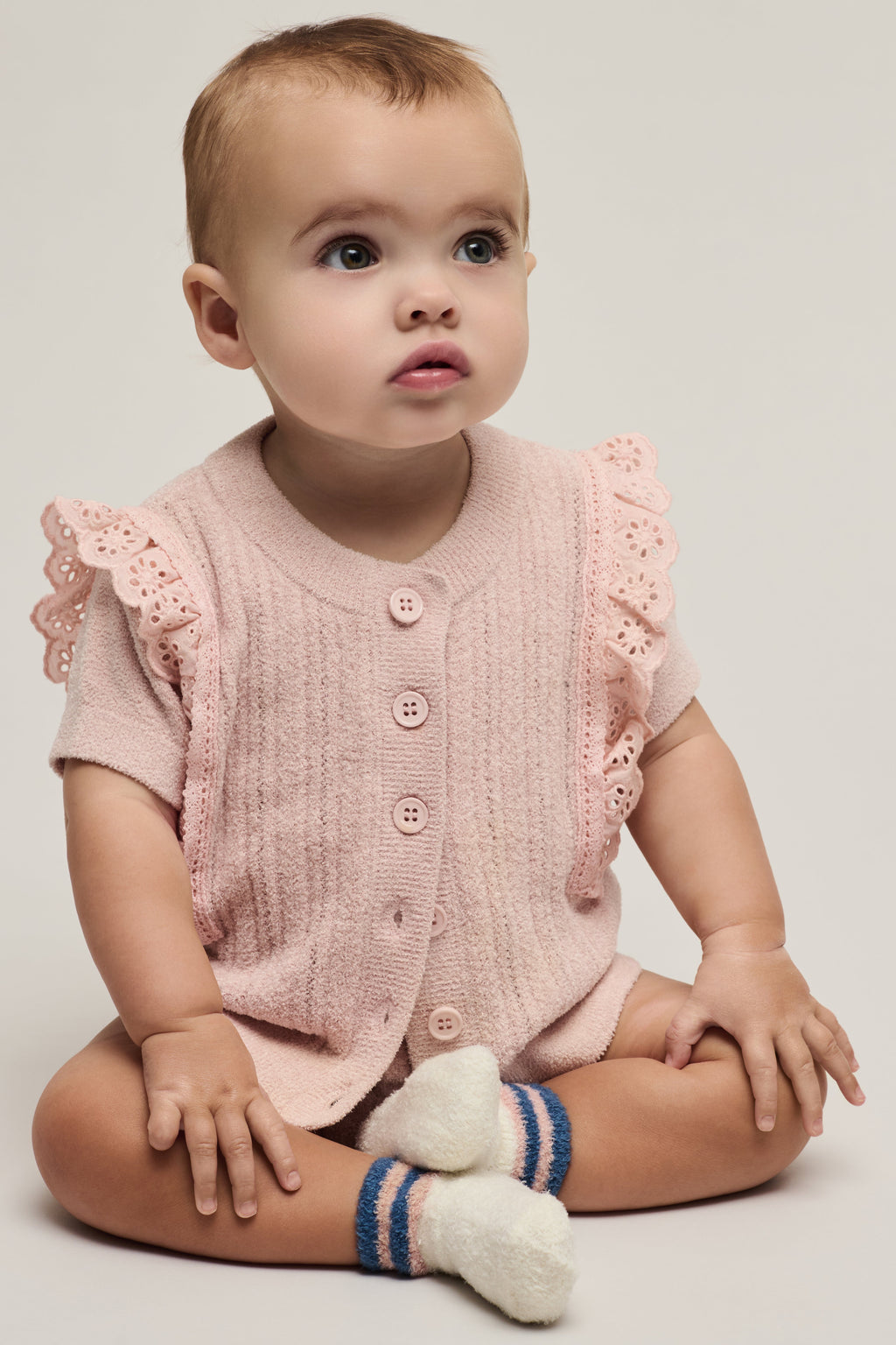 CozyChic Ultra Lite® Baby Set with Cotton Eyelet Ruffle