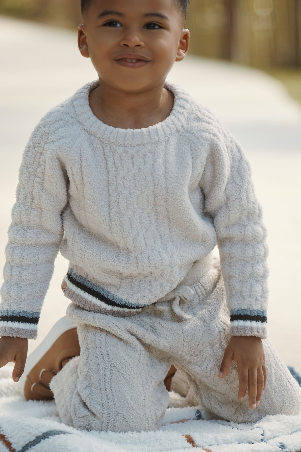 CozyChic® Toddler Sporty Rib Cable Pullover