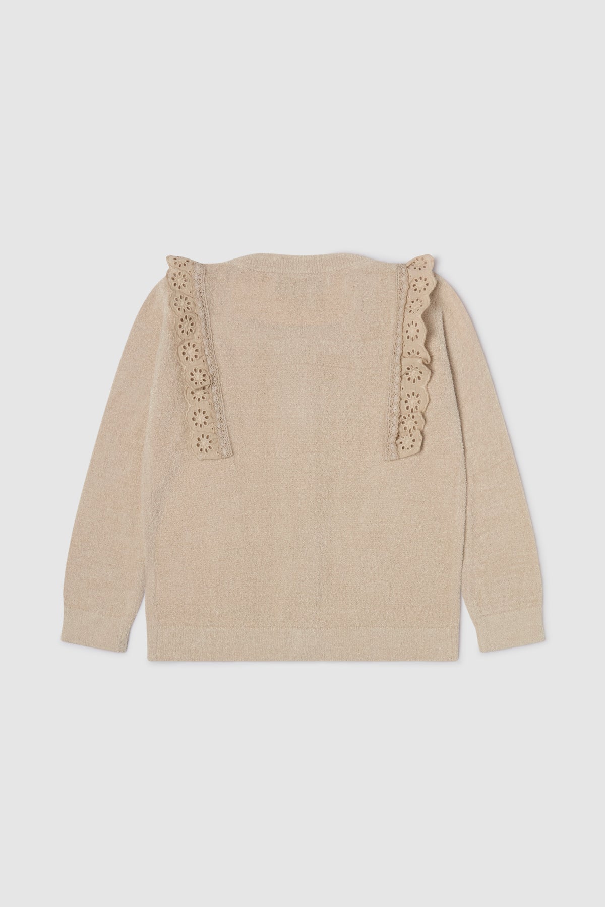 CozyChic Ultra Lite® Toddler Cardigan with Cotton Eyelet Ruffle