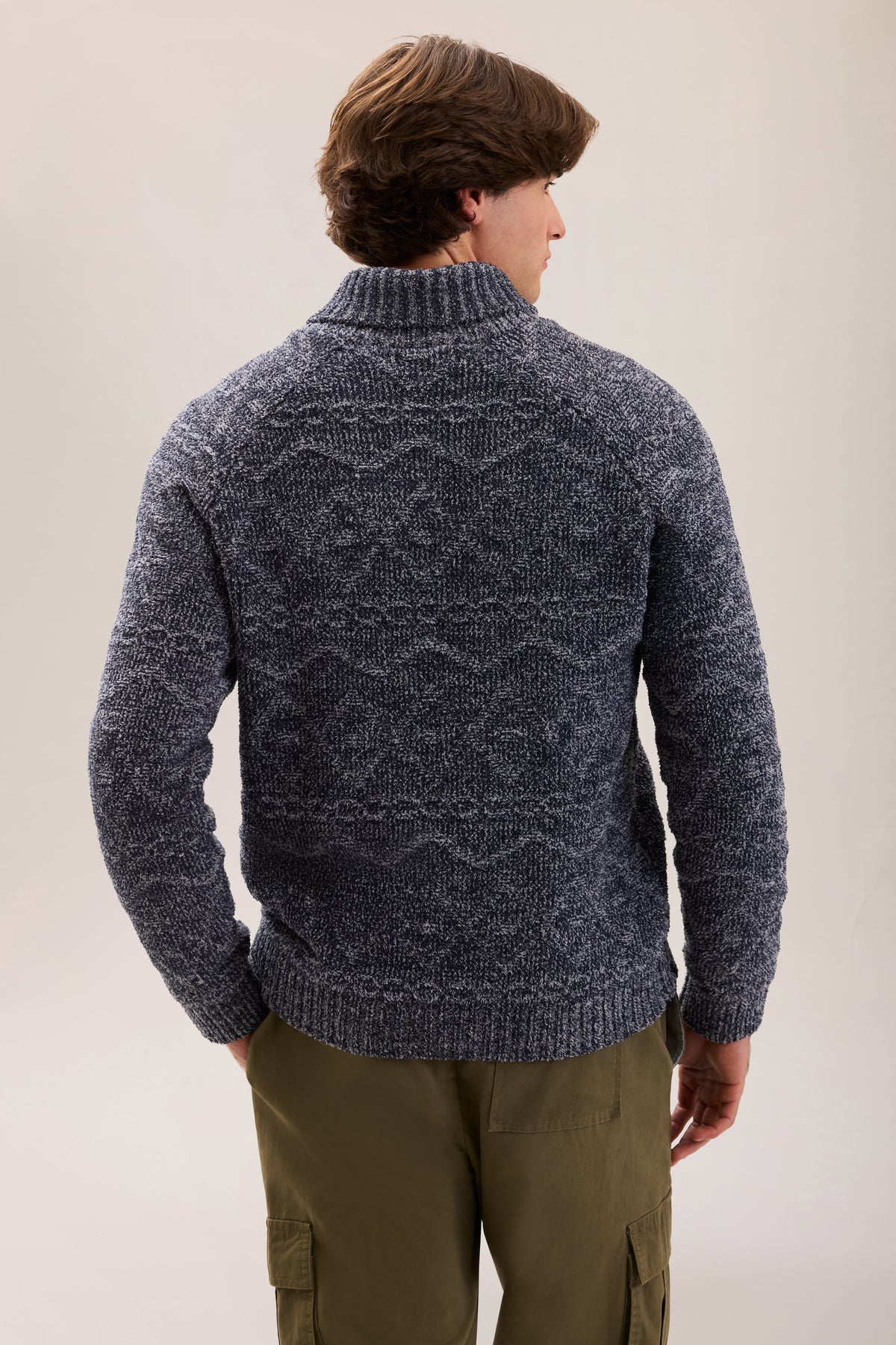 CozyChic® Fair-Isle Shawl Collar Sweater