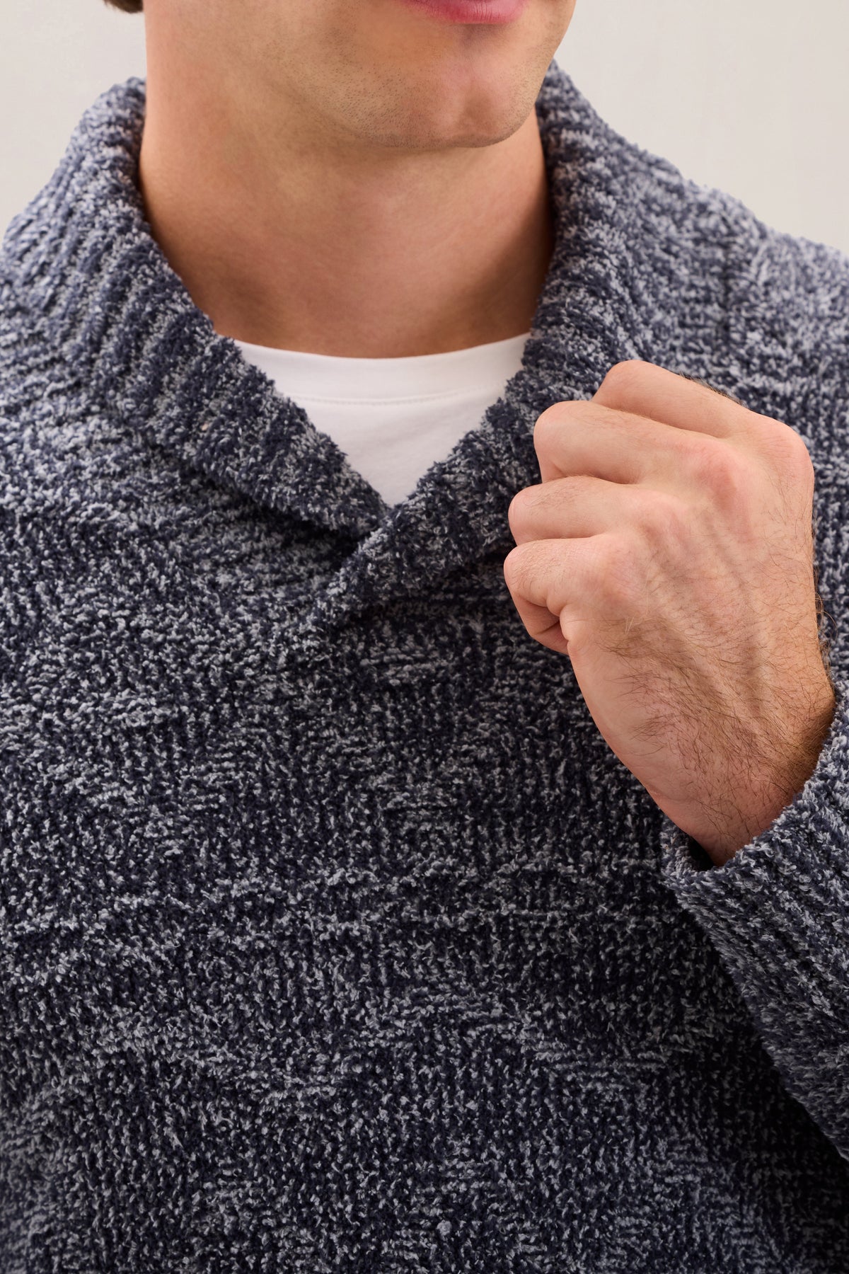 CozyChic® Fair-Isle Shawl Collar Sweater