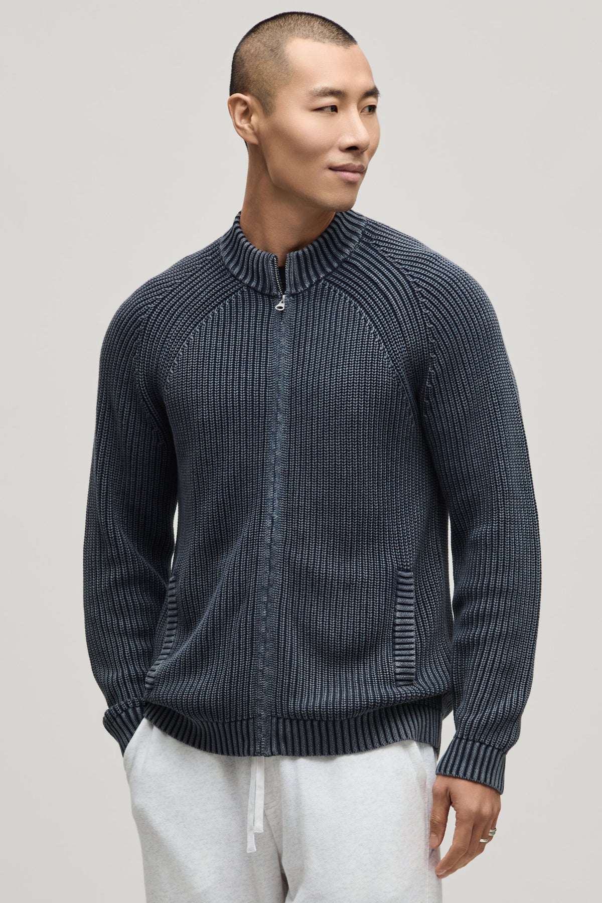 Sunbleach Zip Up Cardigan
