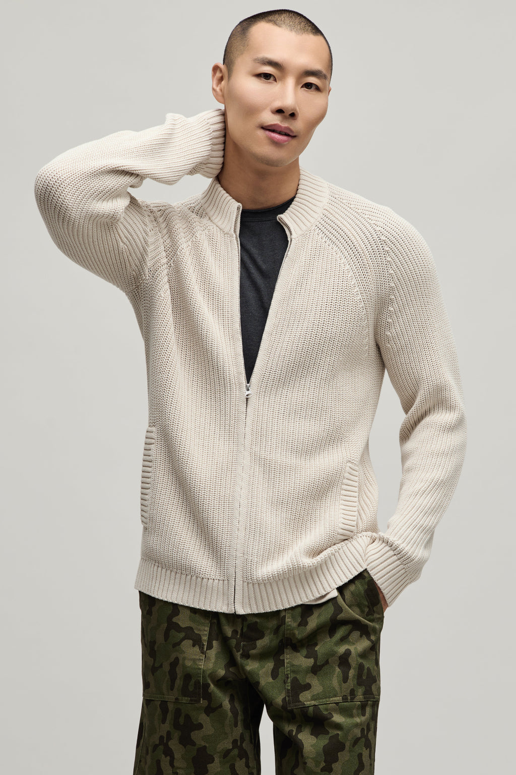 Sunbleach Zip Up Cardigan