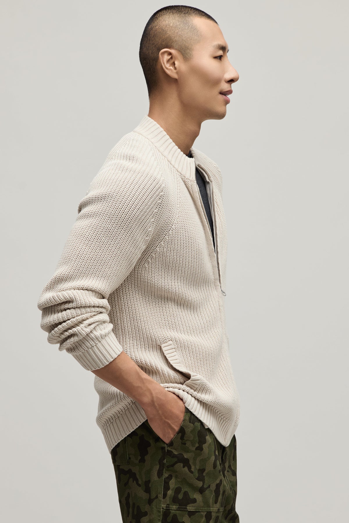 Sunbleach Zip Up Cardigan
