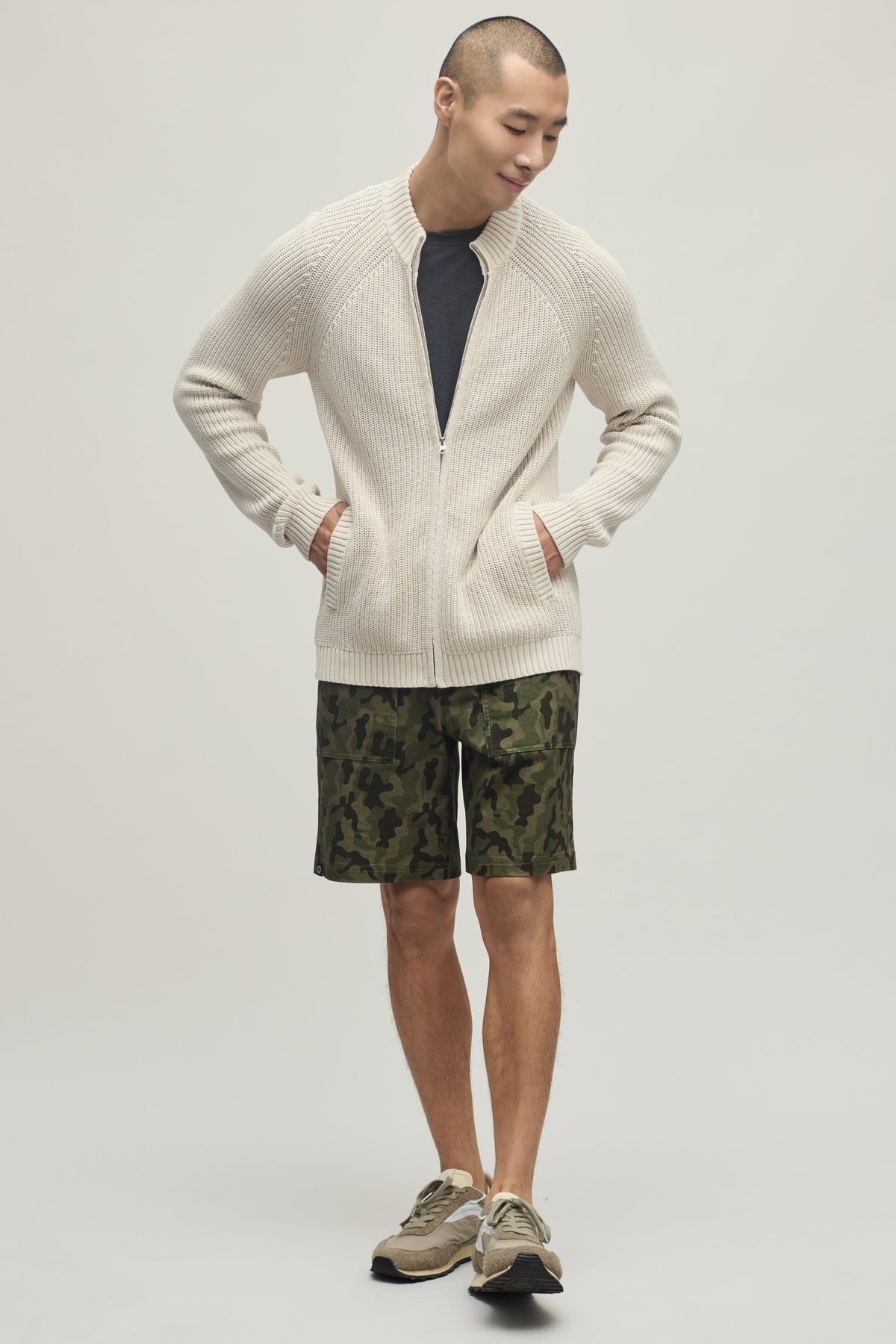 Sunbleach Zip Up Cardigan