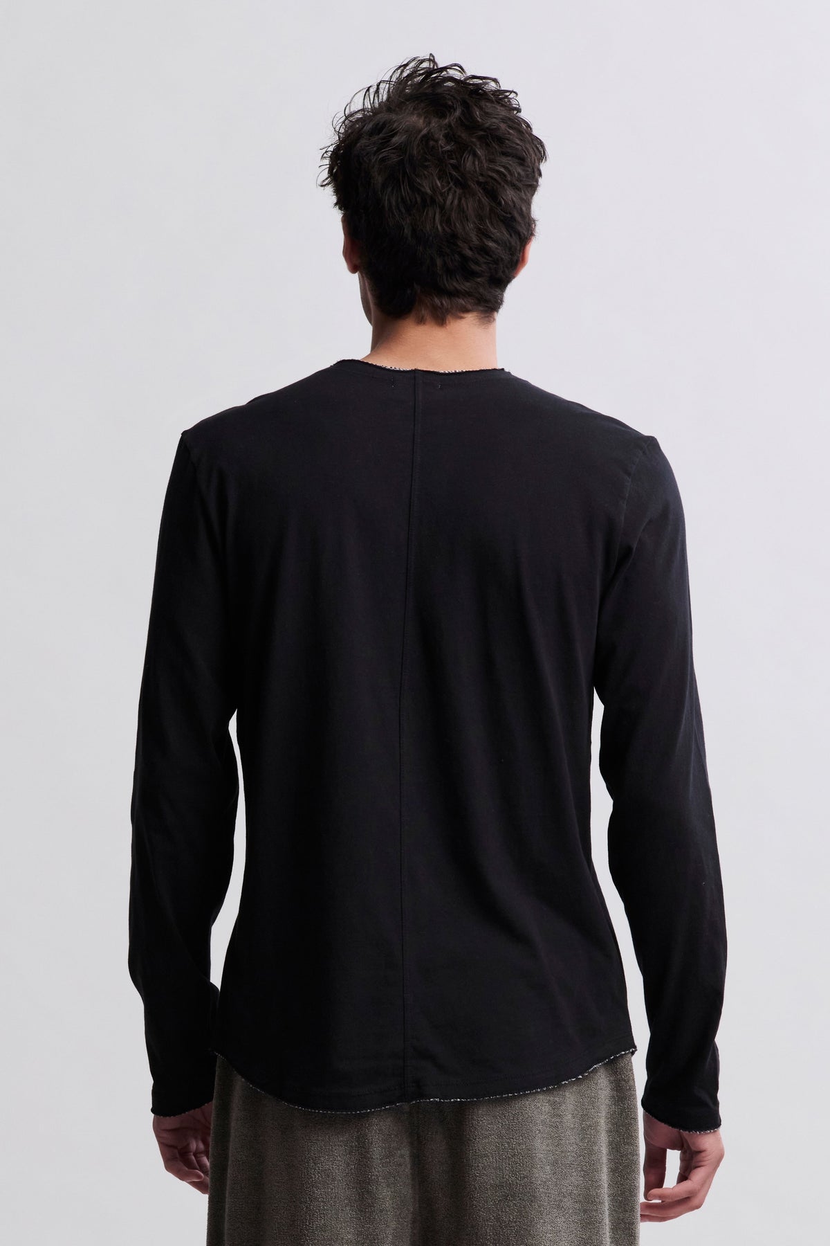 Malibu Collection® Long Sleeve Henley With Woven Detail