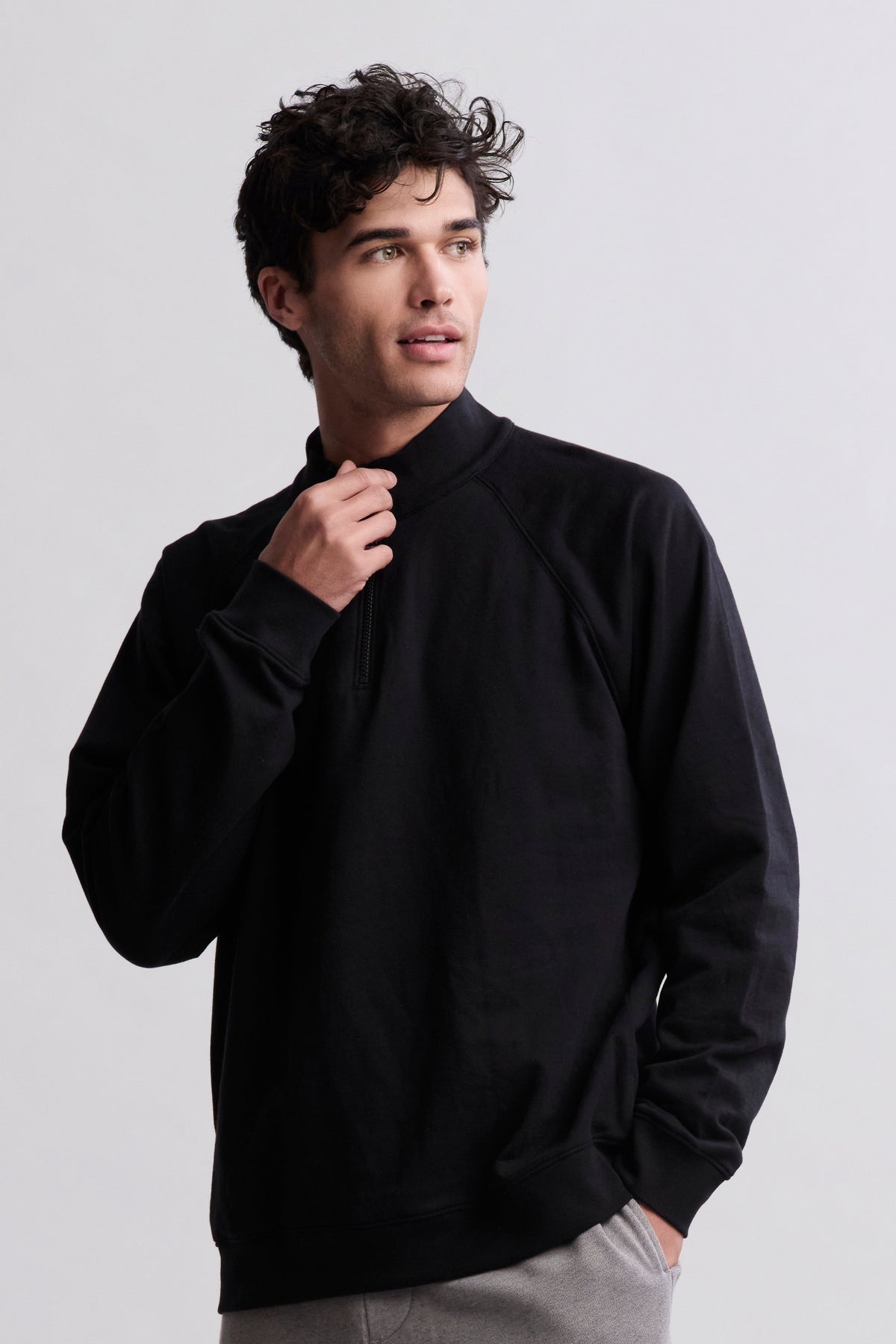 Malibu Collection® Pima Cotton Fleece Half Zip Pullover