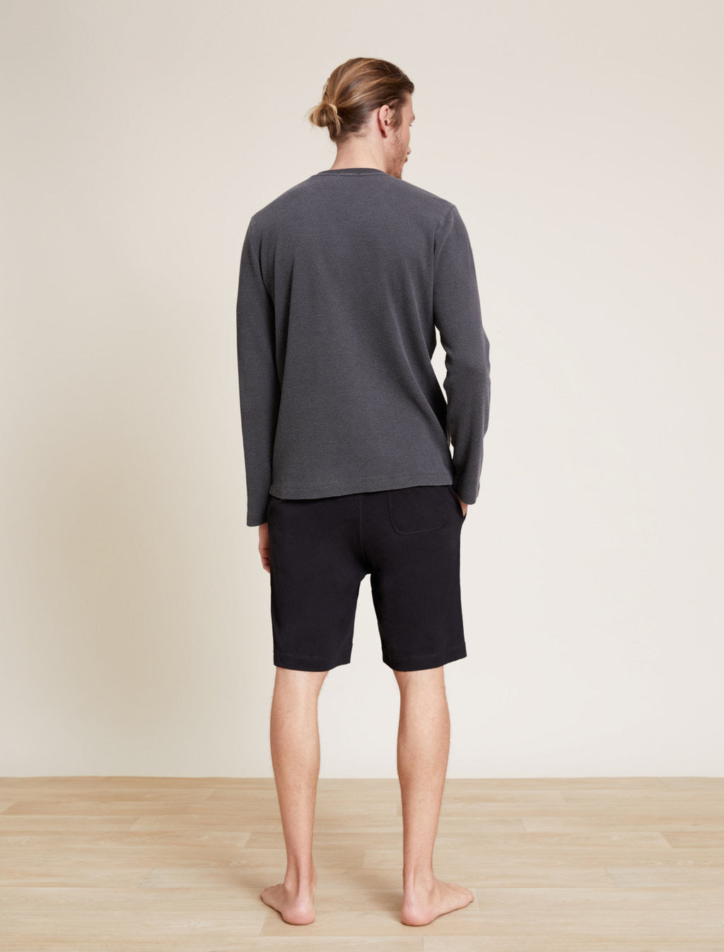 Malibu Collection® Pigment Waffle Long Sleeve Henley Tee
