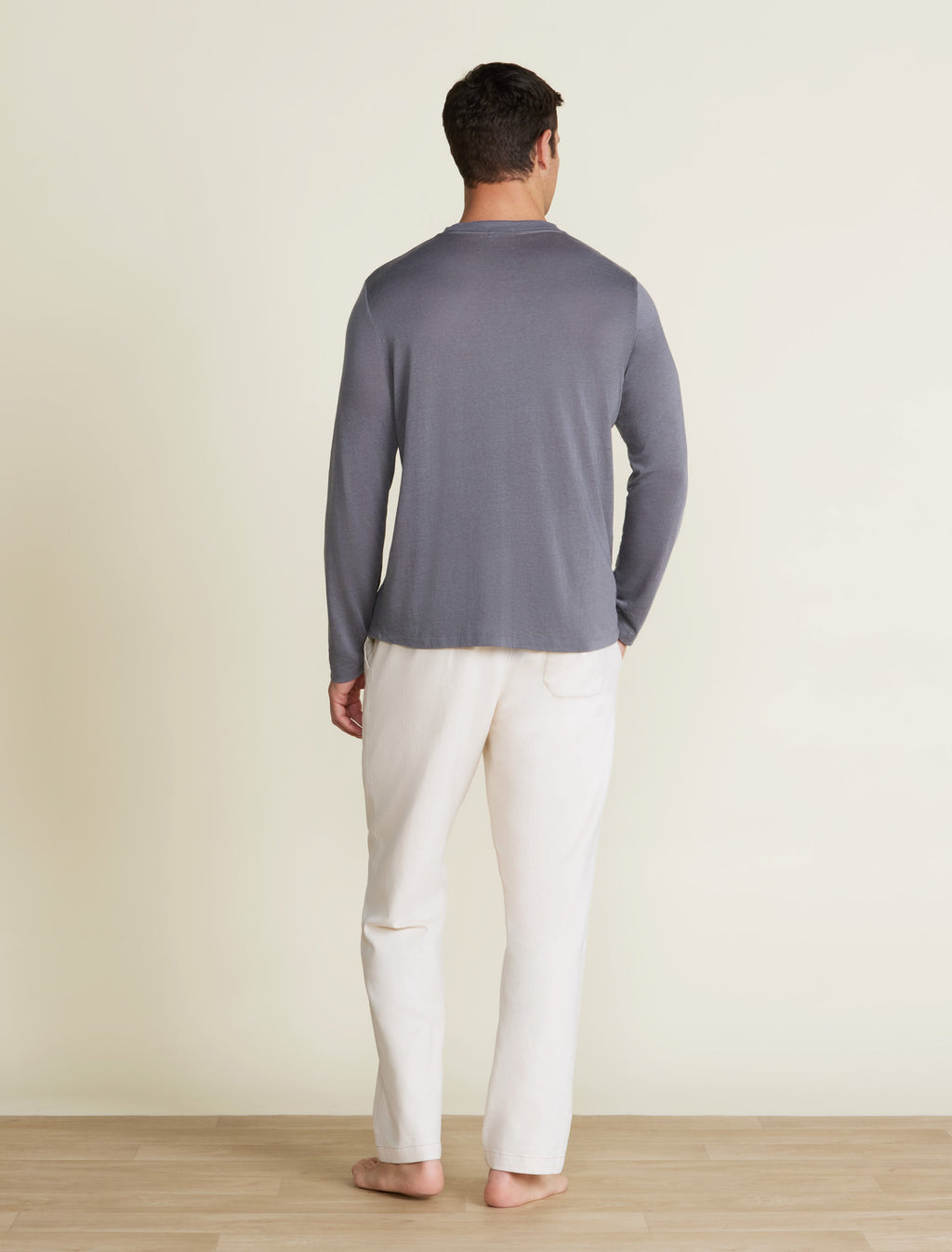 Malibu Collection® Slub Burnout Cut Neck Long Sleeve Tee