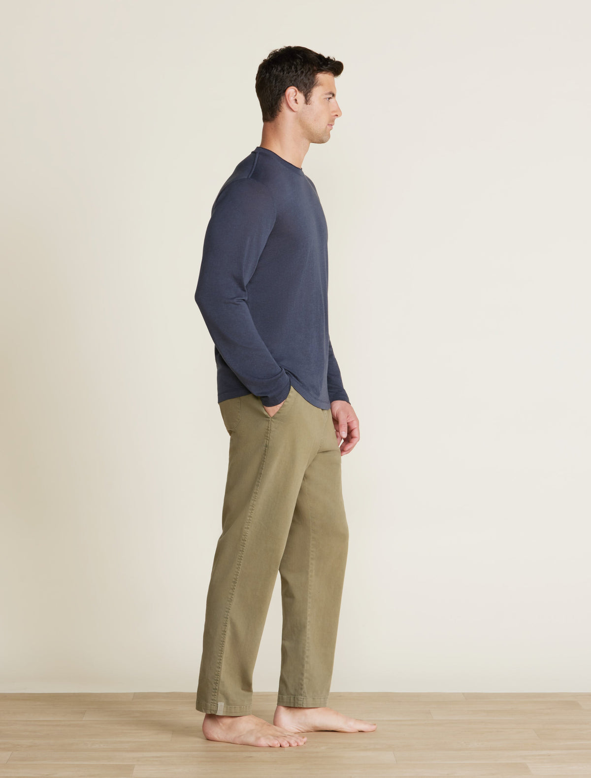 Malibu Collection® Slub Burnout Cut Neck Long Sleeve Tee