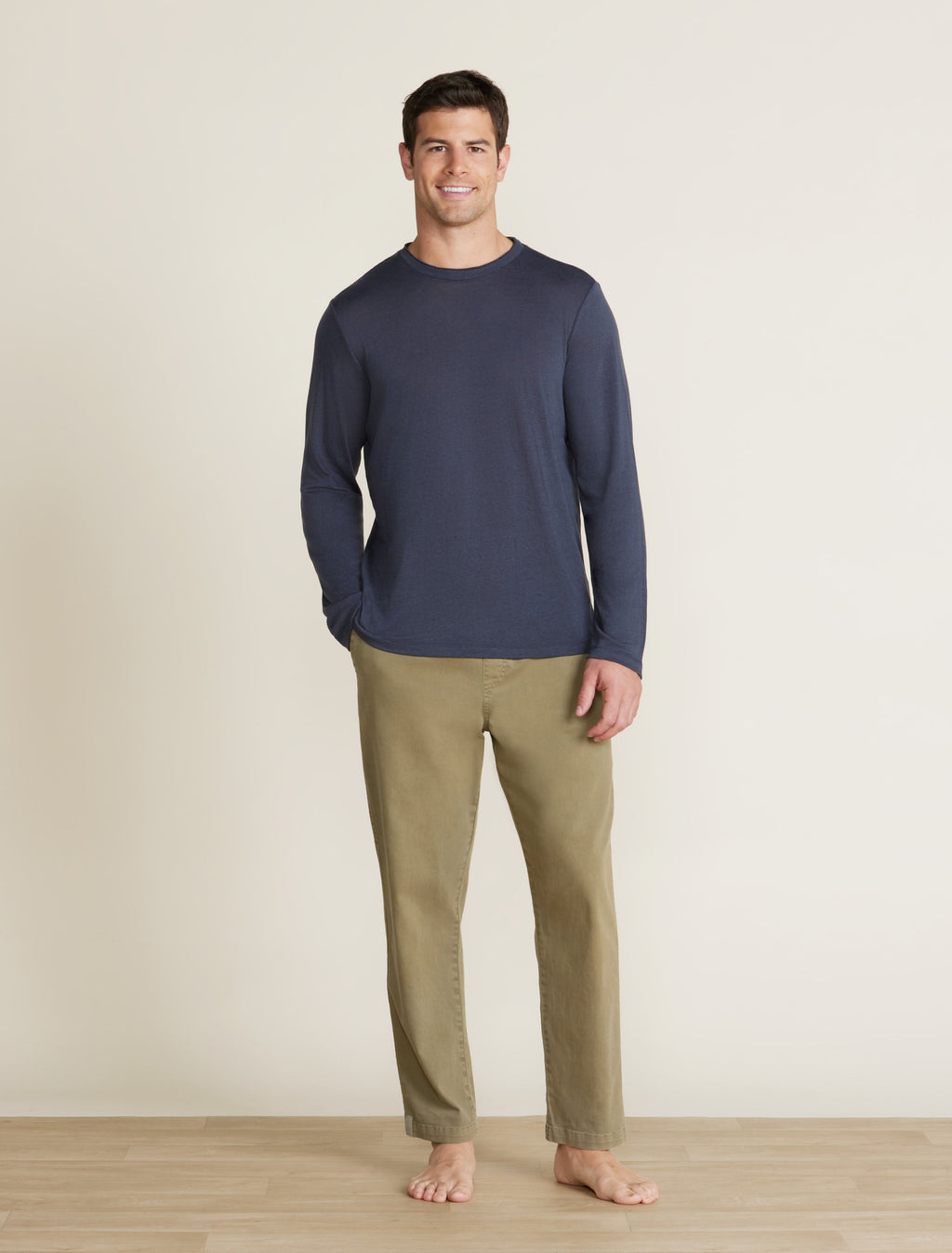 Malibu Collection® Slub Burnout Cut Neck Long Sleeve Tee