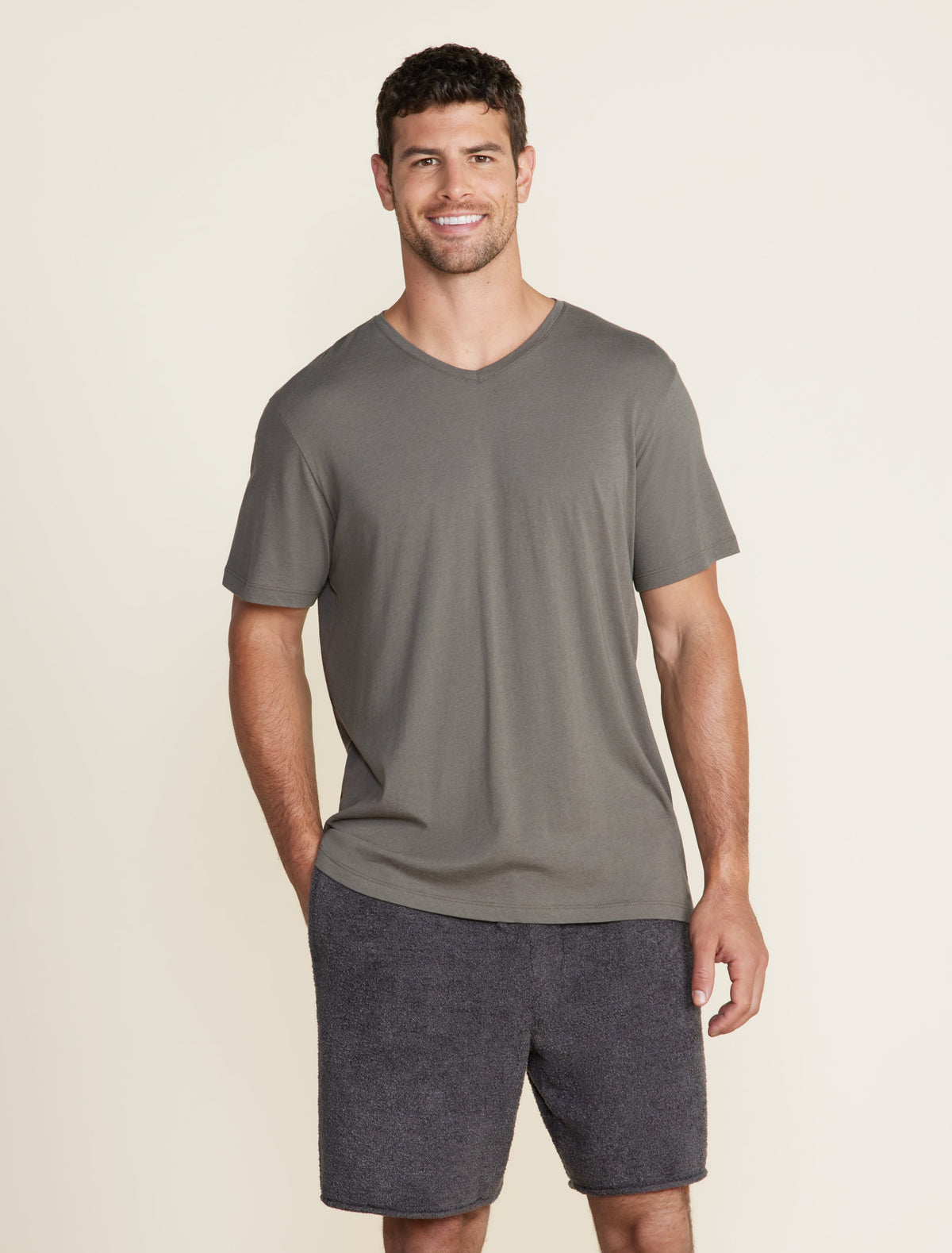 Malibu Collection® Cotton Modal V-Neck Basic Tee