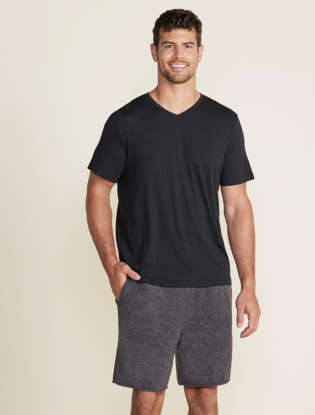 Malibu Collection® Cotton Modal V-Neck Basic Tee