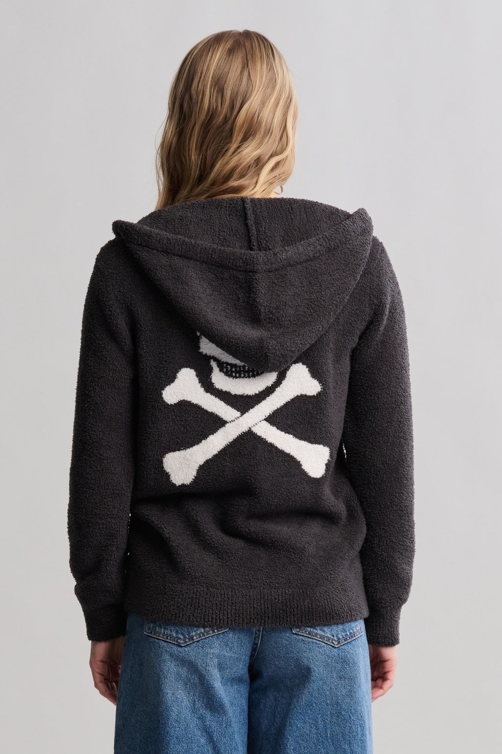CozyChic® Unisex Skull & Bones Zip Up Hoodie