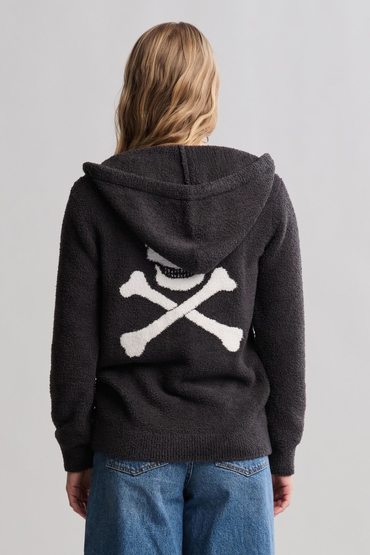 CozyChic® Unisex Skull & Bones Zip Up Hoodie