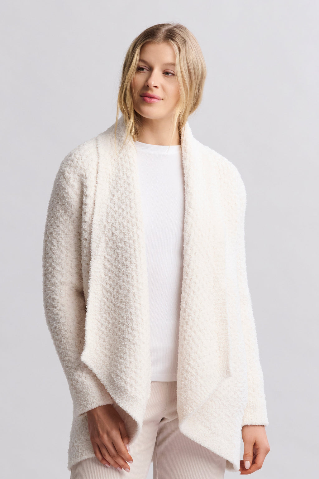CozyChic® Honeycomb Shawl Cardigan