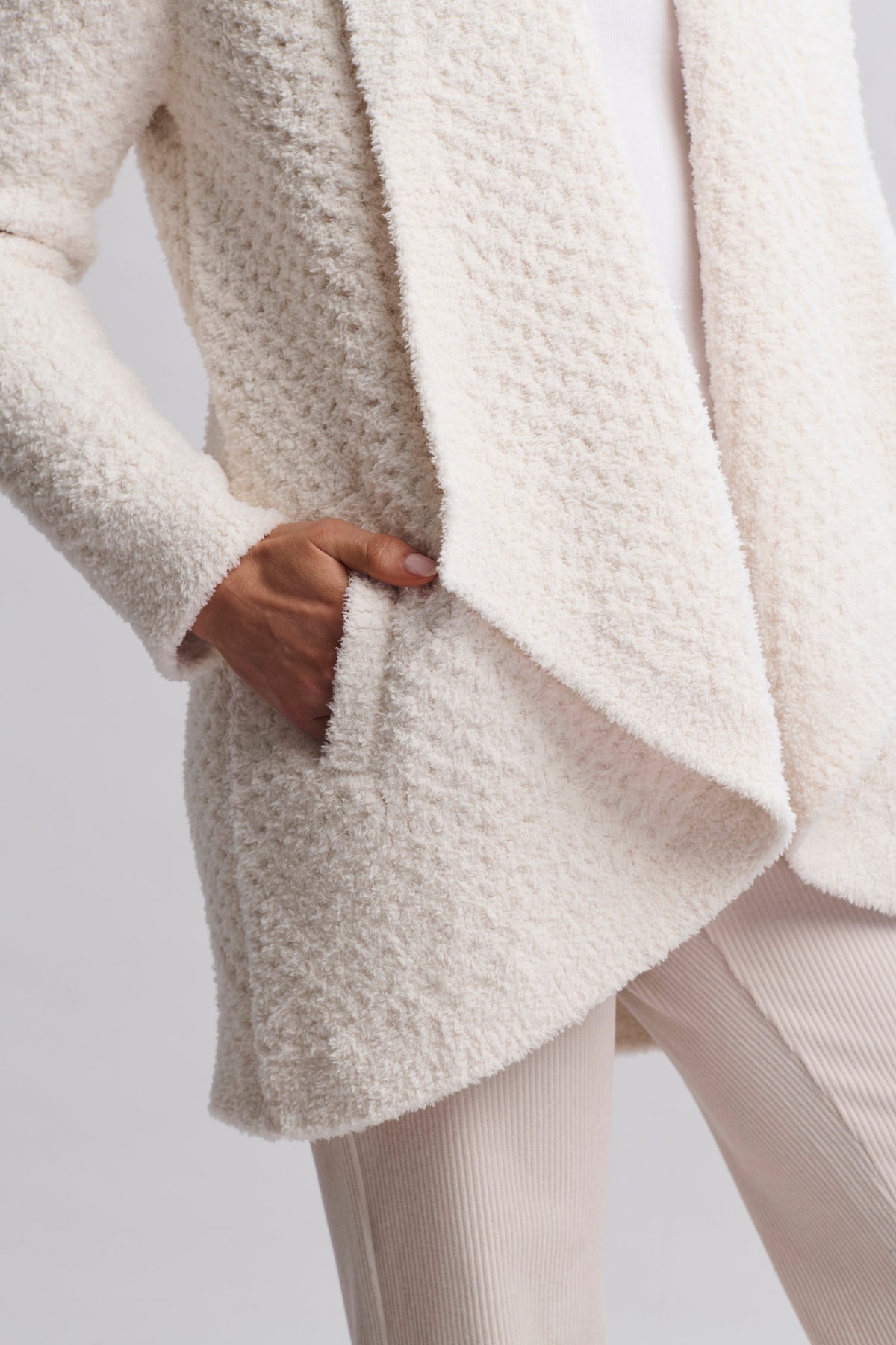 CozyChic® Honeycomb Shawl Cardigan