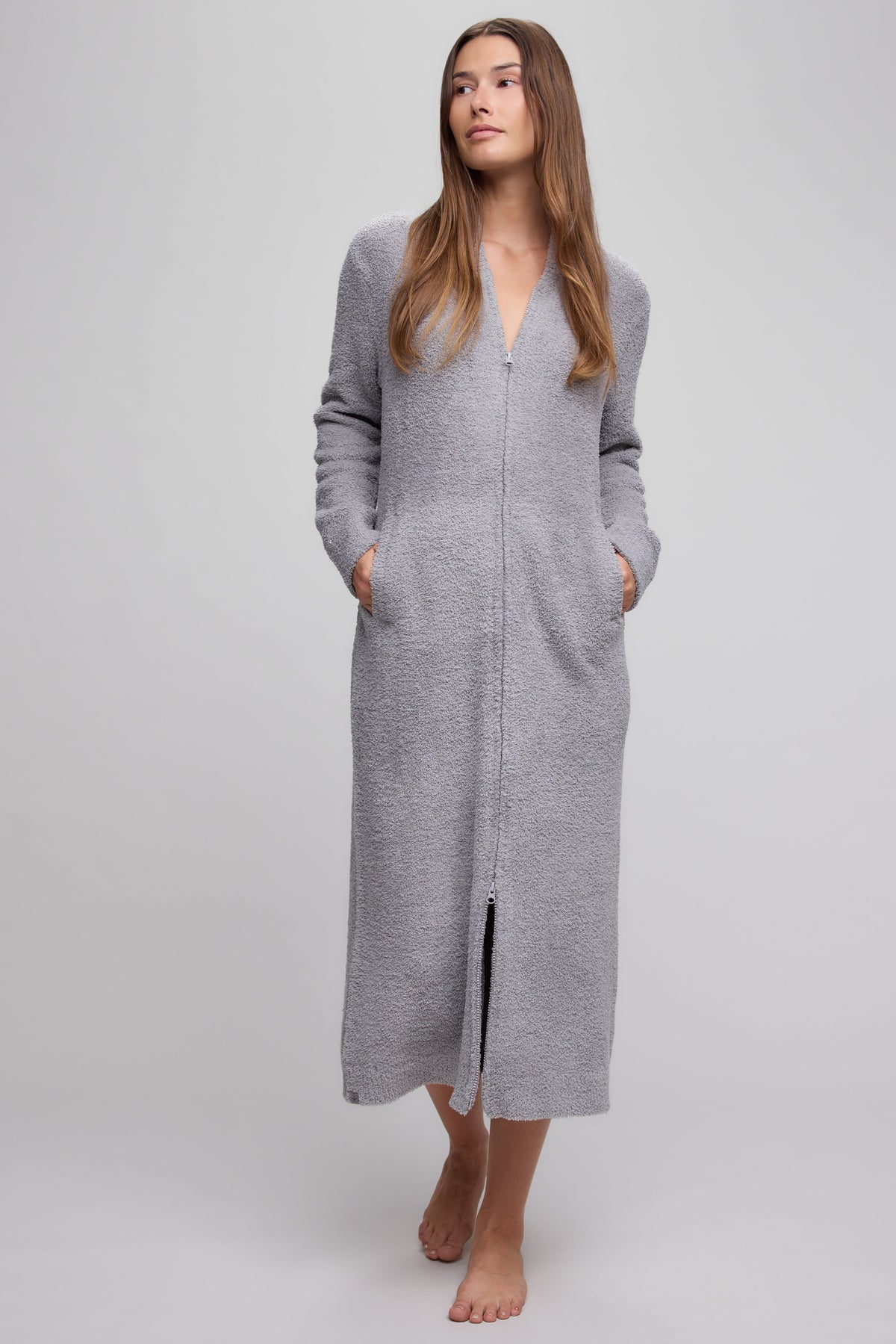 CozyChic® Full Zip V-neck Lounger