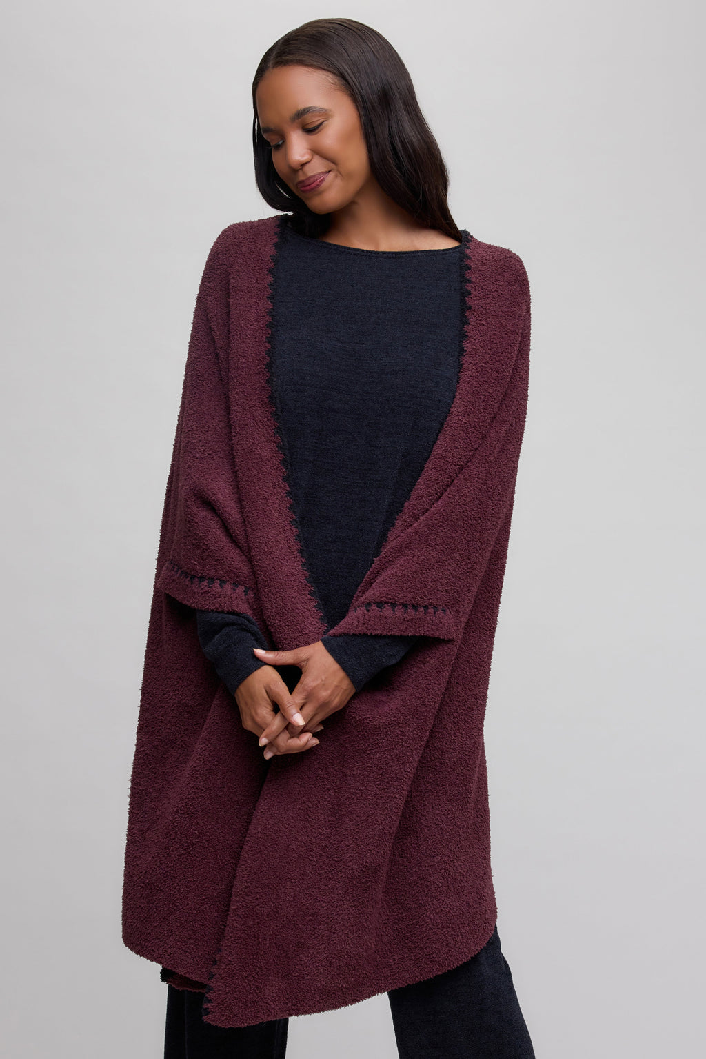 CozyChic® Blanket Stitch Wrap