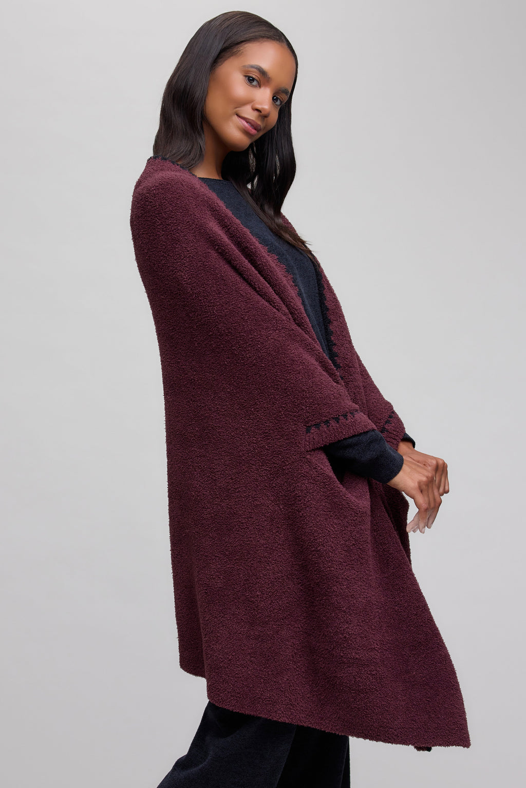CozyChic® Blanket Stitch Wrap