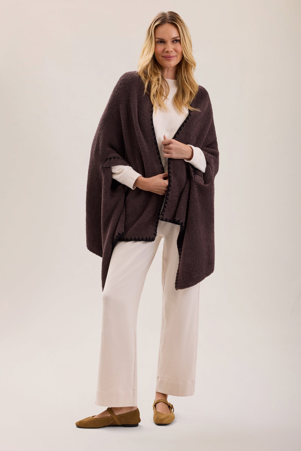 CozyChic® Blanket Stitch Wrap