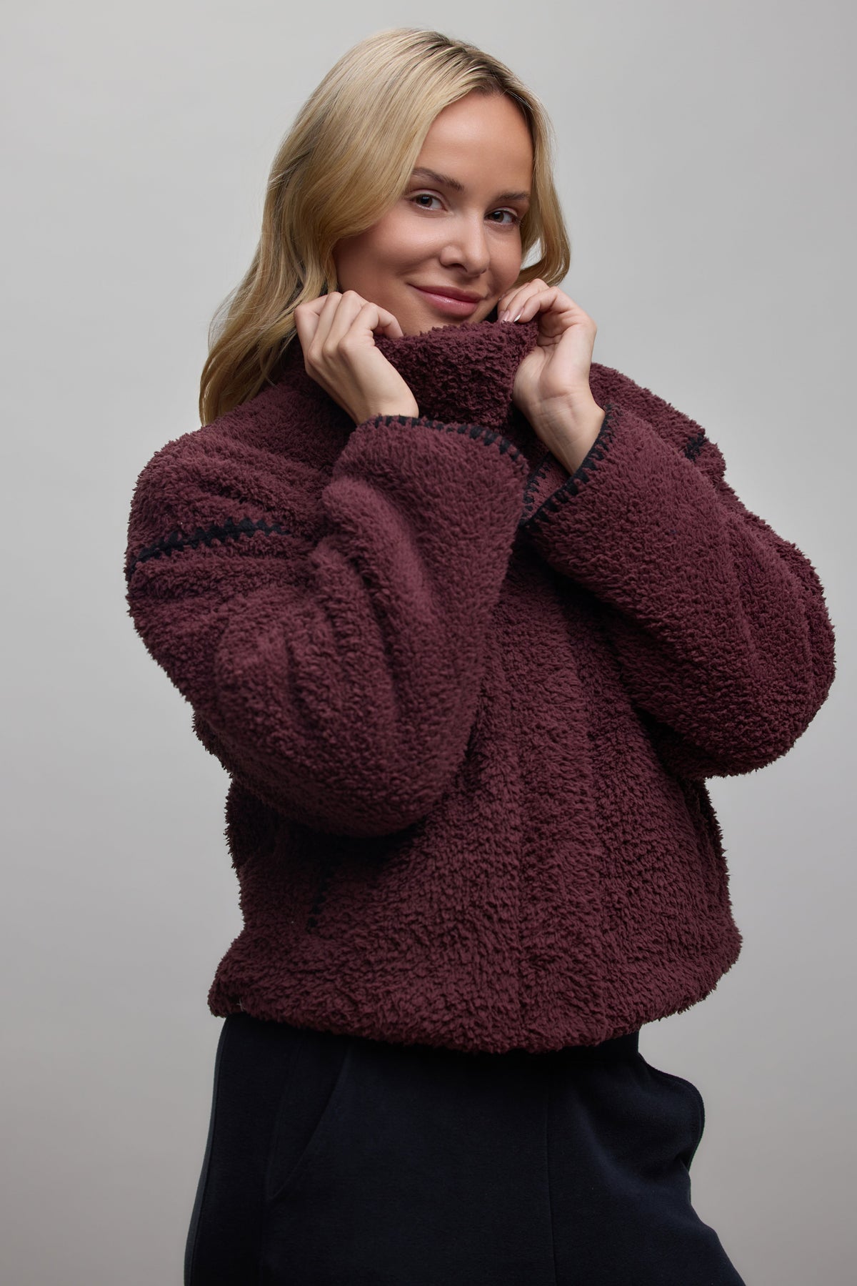 Brushed CozyChic® Blanket Stitch Puffer Jacket