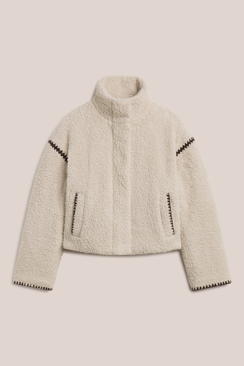 Brushed CozyChic® Blanket Stitch Puffer Jacket