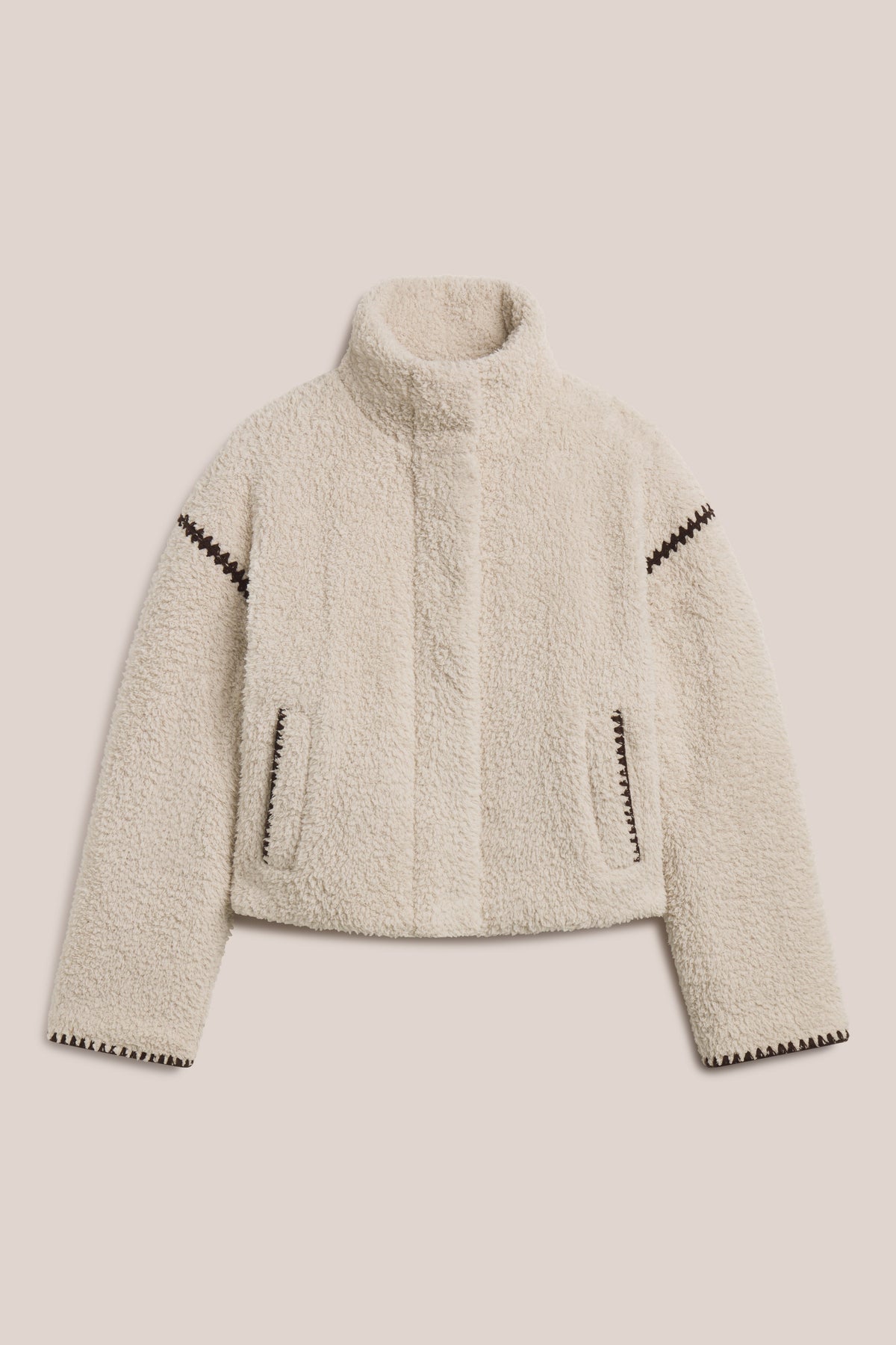 Brushed CozyChic® Blanket Stitch Puffer Jacket