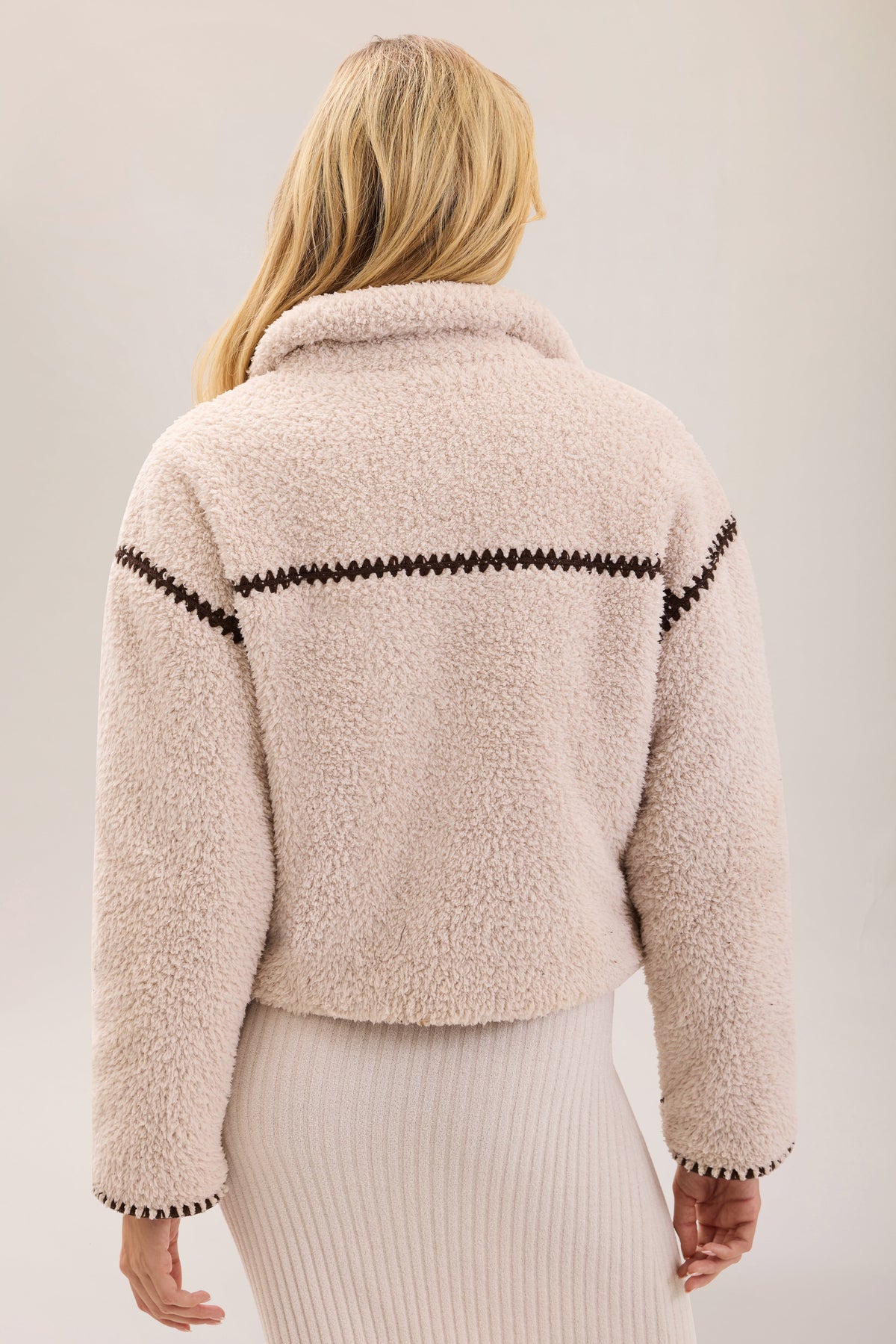Brushed CozyChic® Blanket Stitch Puffer Jacket