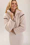 Brushed CozyChic® Blanket Stitch Puffer Jacket