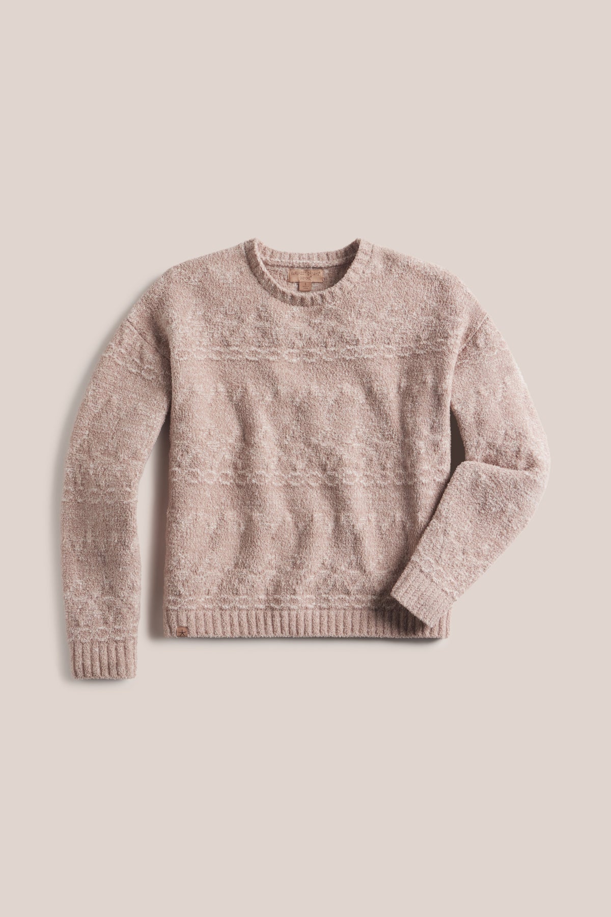 CozyChic® Heathered FairIsle Crew Neck Pullover