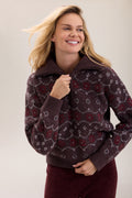 CozyChic® FairIsle Half Zip Pullover