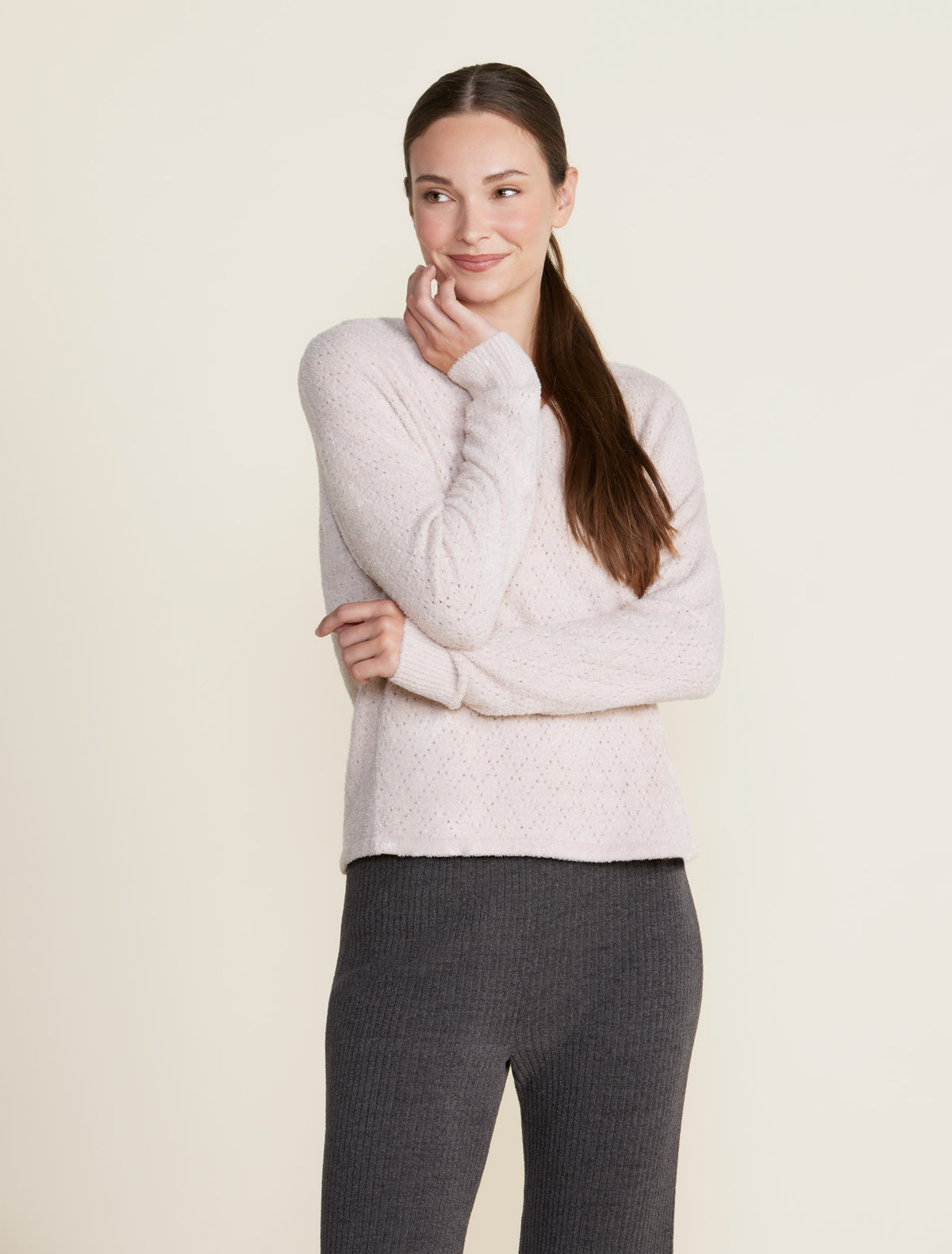 CozyChic Lite® Diamond Pointelle Cardigan