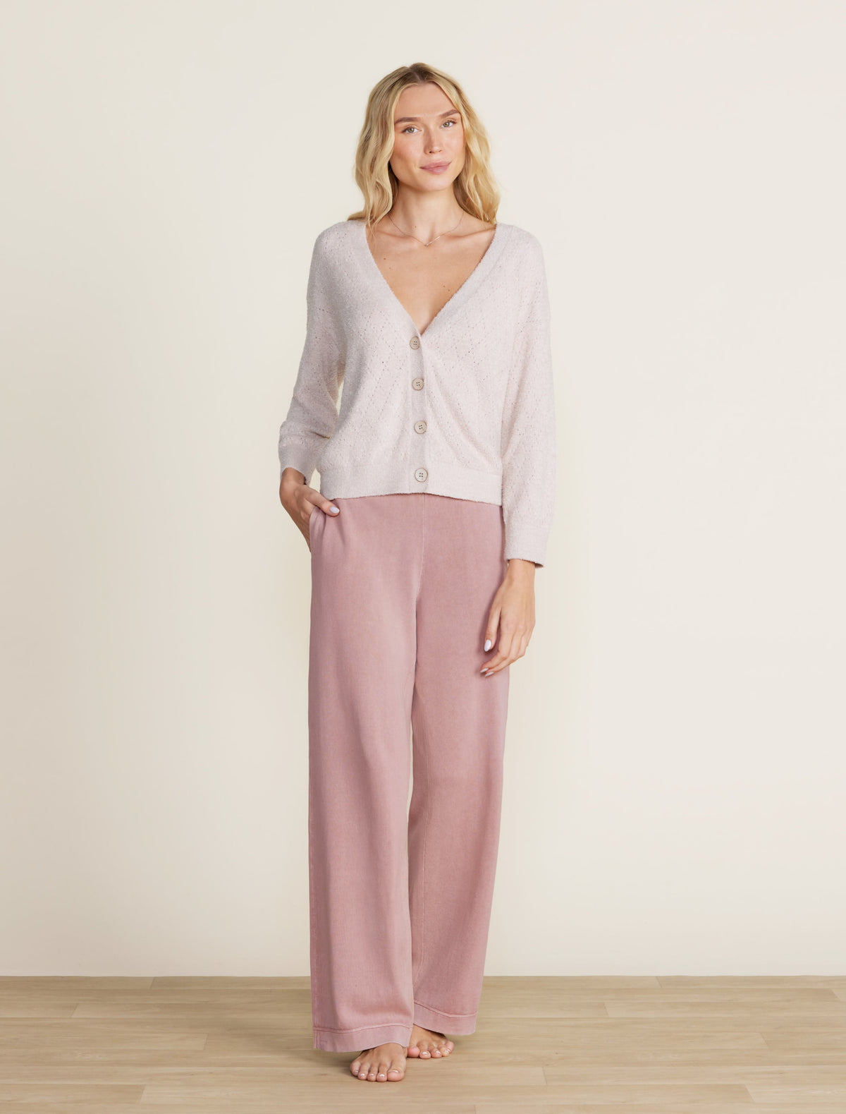 CozyChic Lite® Diamond Pointelle Cardigan