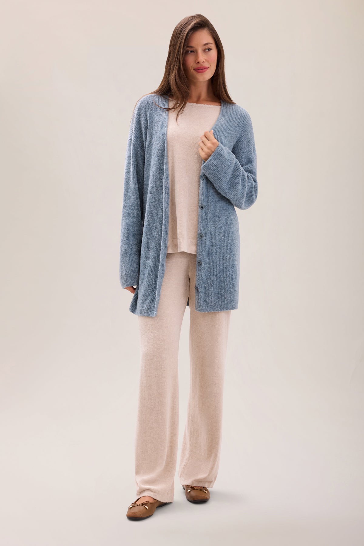 CozyChic Lite® Thin Rib Button Front Cardigan