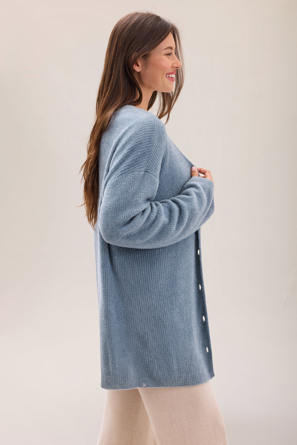 CozyChic Lite® Thin Rib Button Front Cardigan