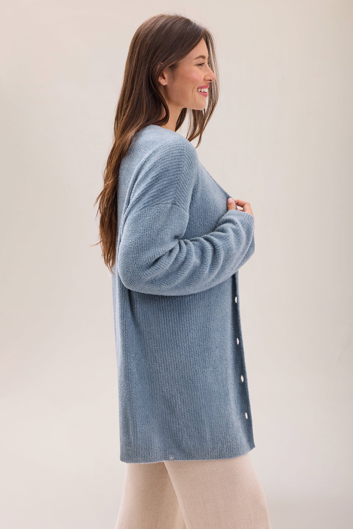 CozyChic Lite® Thin Rib Button Front Cardigan