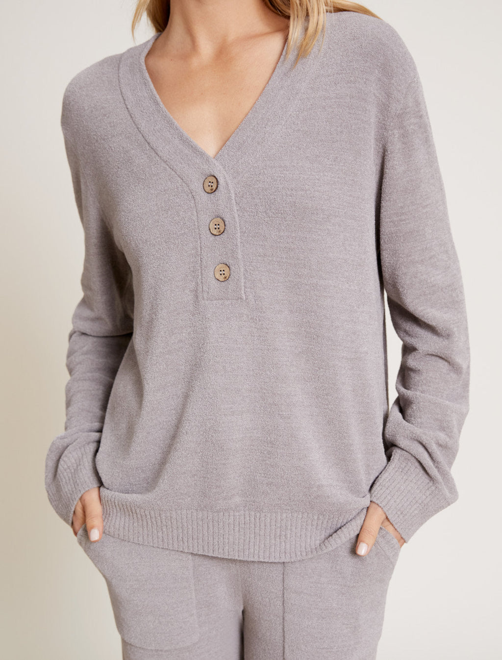 CozyChic Ultra Lite® Rib Back Placket Henley