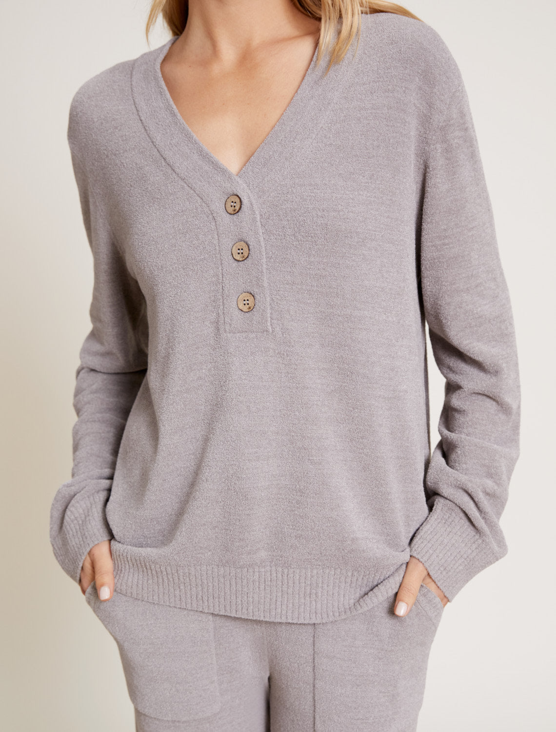 CozyChic Ultra Lite® Rib Back Placket Henley