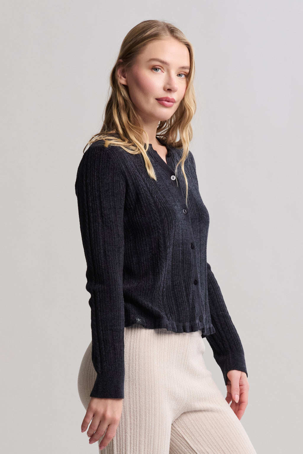 CozyChic Ultra Lite® Cable Knit Cardigan with Ruffle