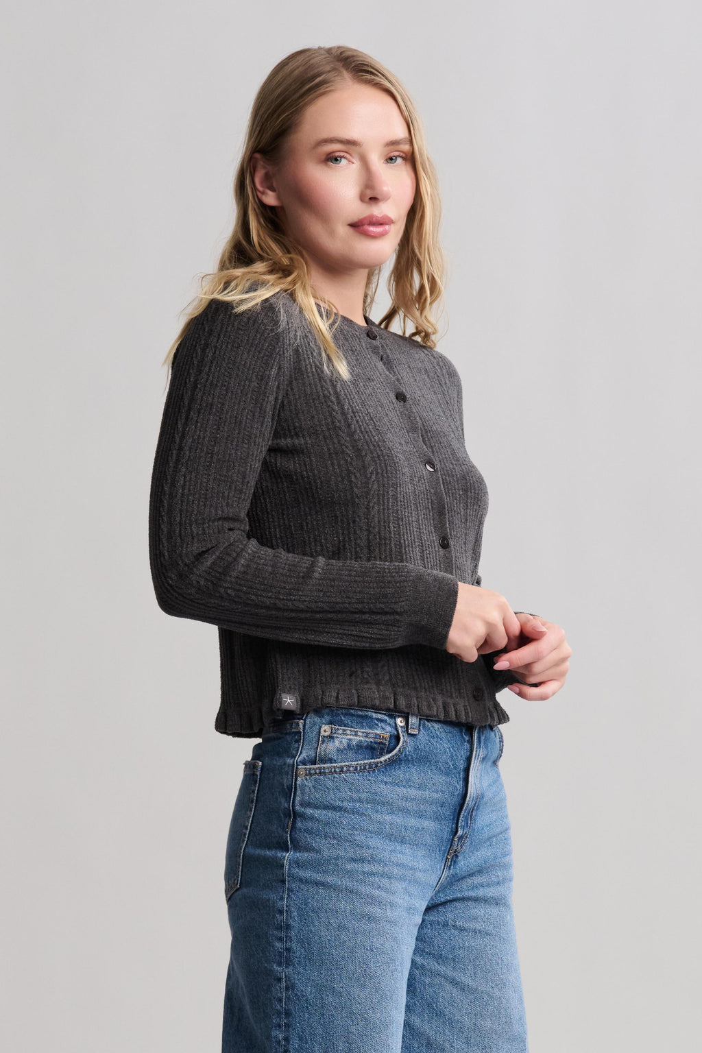 CozyChic Ultra Lite® Cable Knit Cardigan with Ruffle