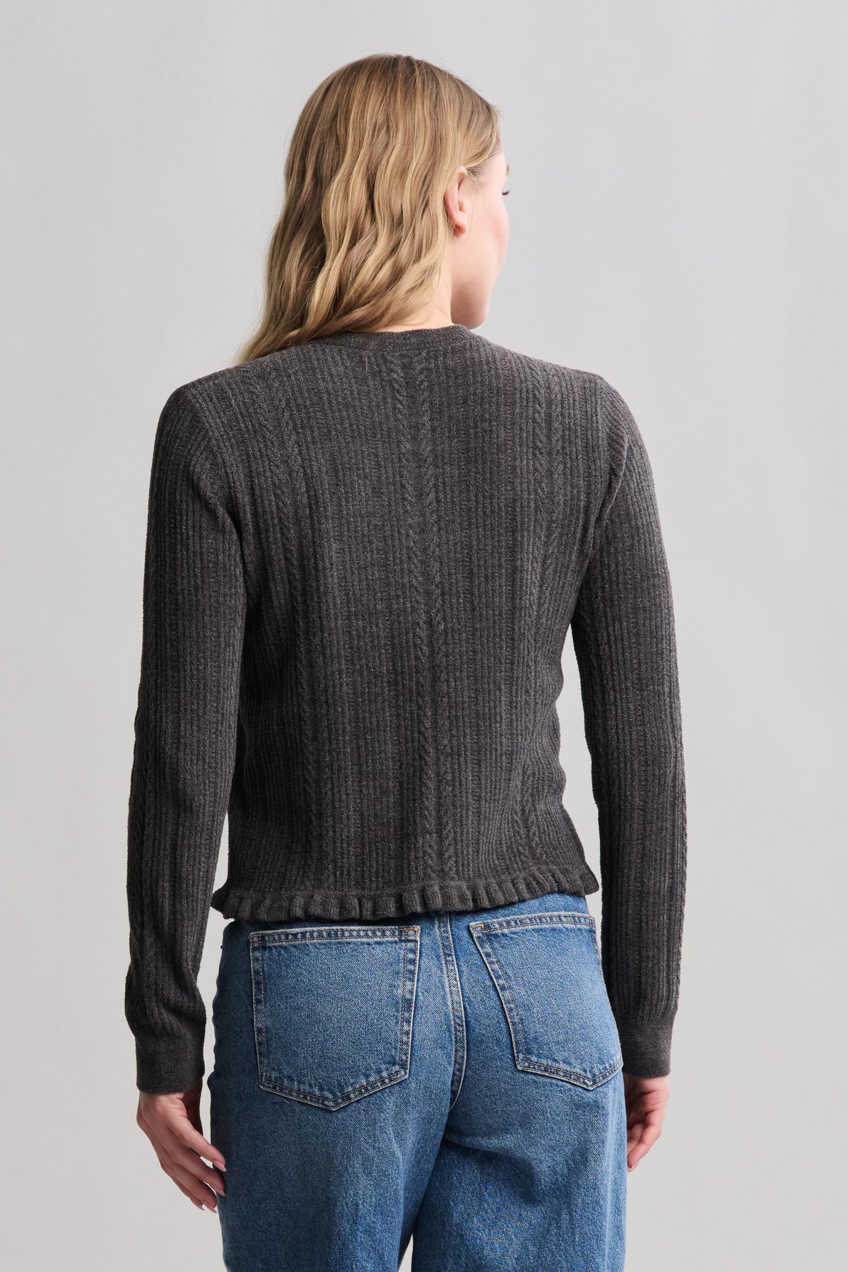 CozyChic Ultra Lite® Cable Knit Cardigan with Ruffle