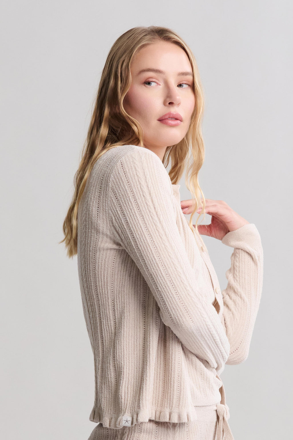 CozyChic Ultra Lite® Cable Knit Cardigan with Ruffle