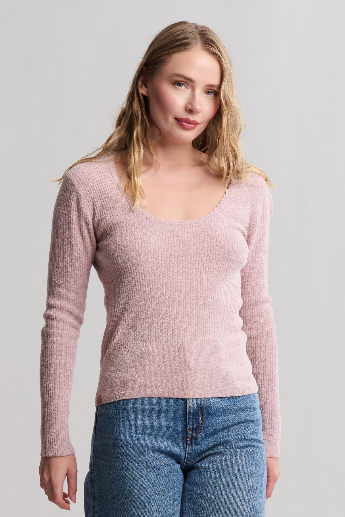 CozyChic Ultra Lite® Ribbed Scallop Scoop Neck