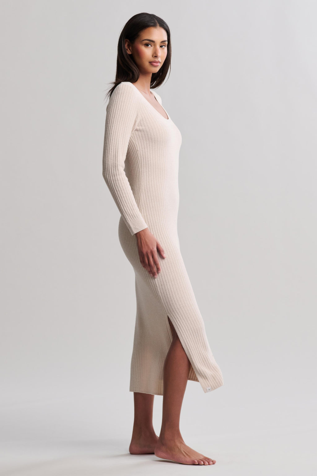 CozyChic Ultra Lite® Ribbed Scoop Neck Midi Dress