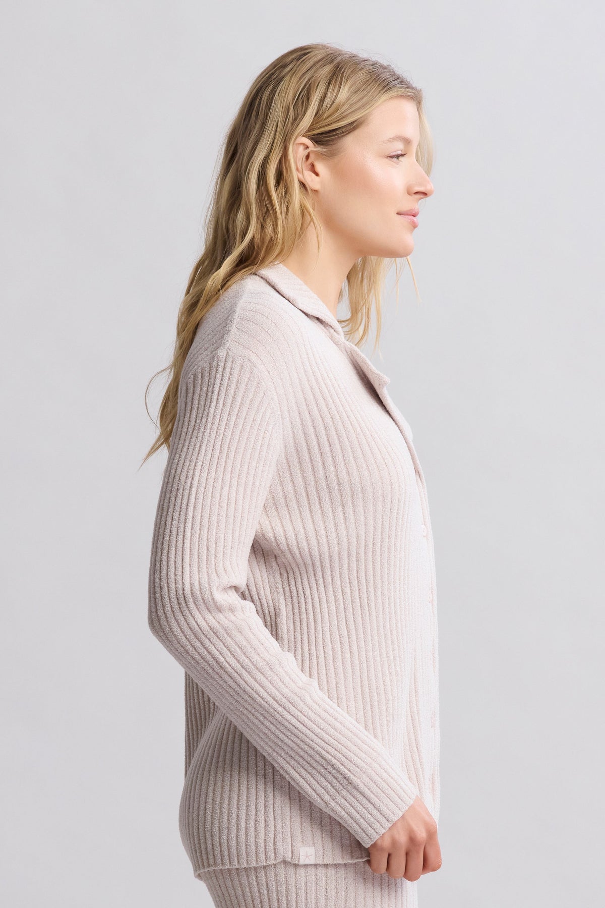 CozyChic Ultra Lite® Lurex Rib Button Front Shirt